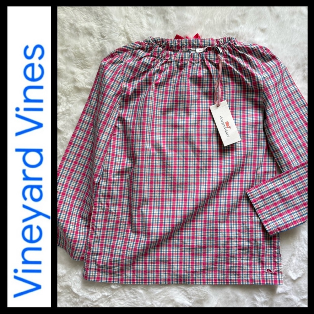 NWT Vineyard Vines Girl’s Cape Plaid Popover Shirt
